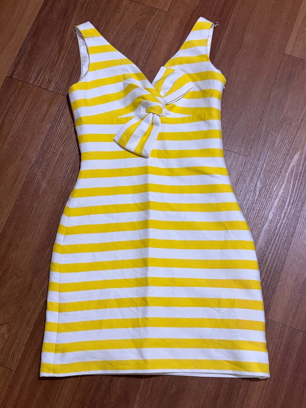 Kate Spade Silverscreen Dress In Full Bloom Yellow White Stripe Size 2